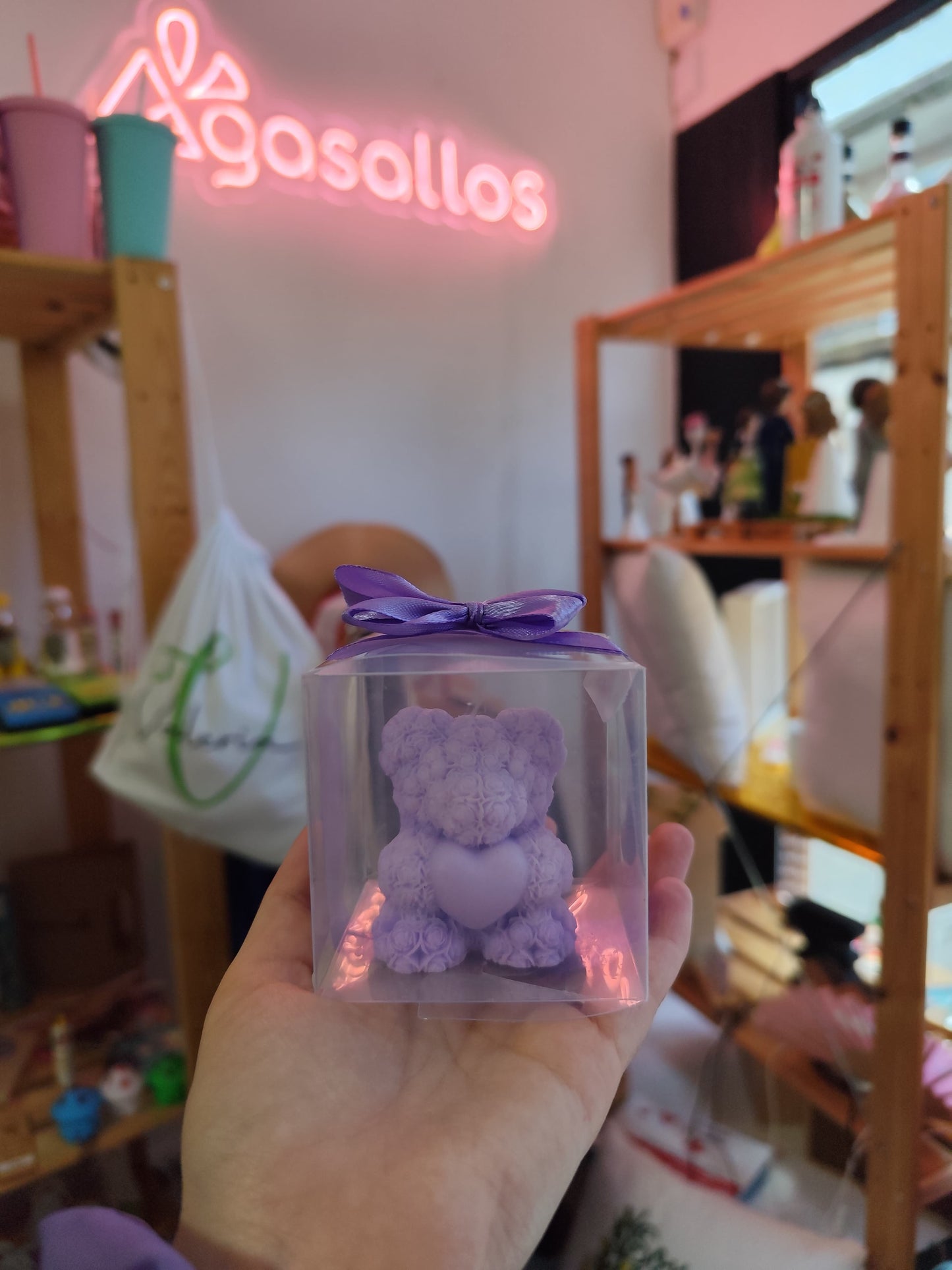 Jabón oso con corazón
