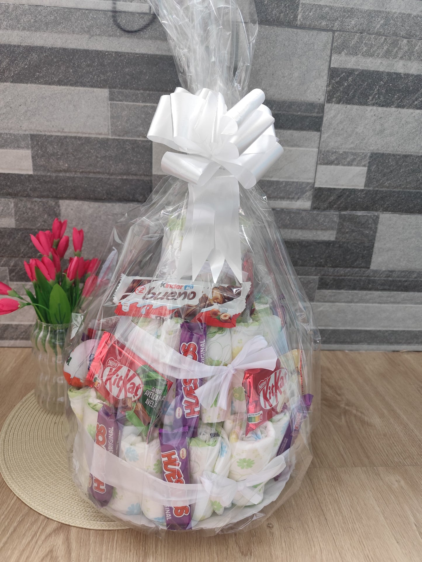 Tarta de pañales y chuches