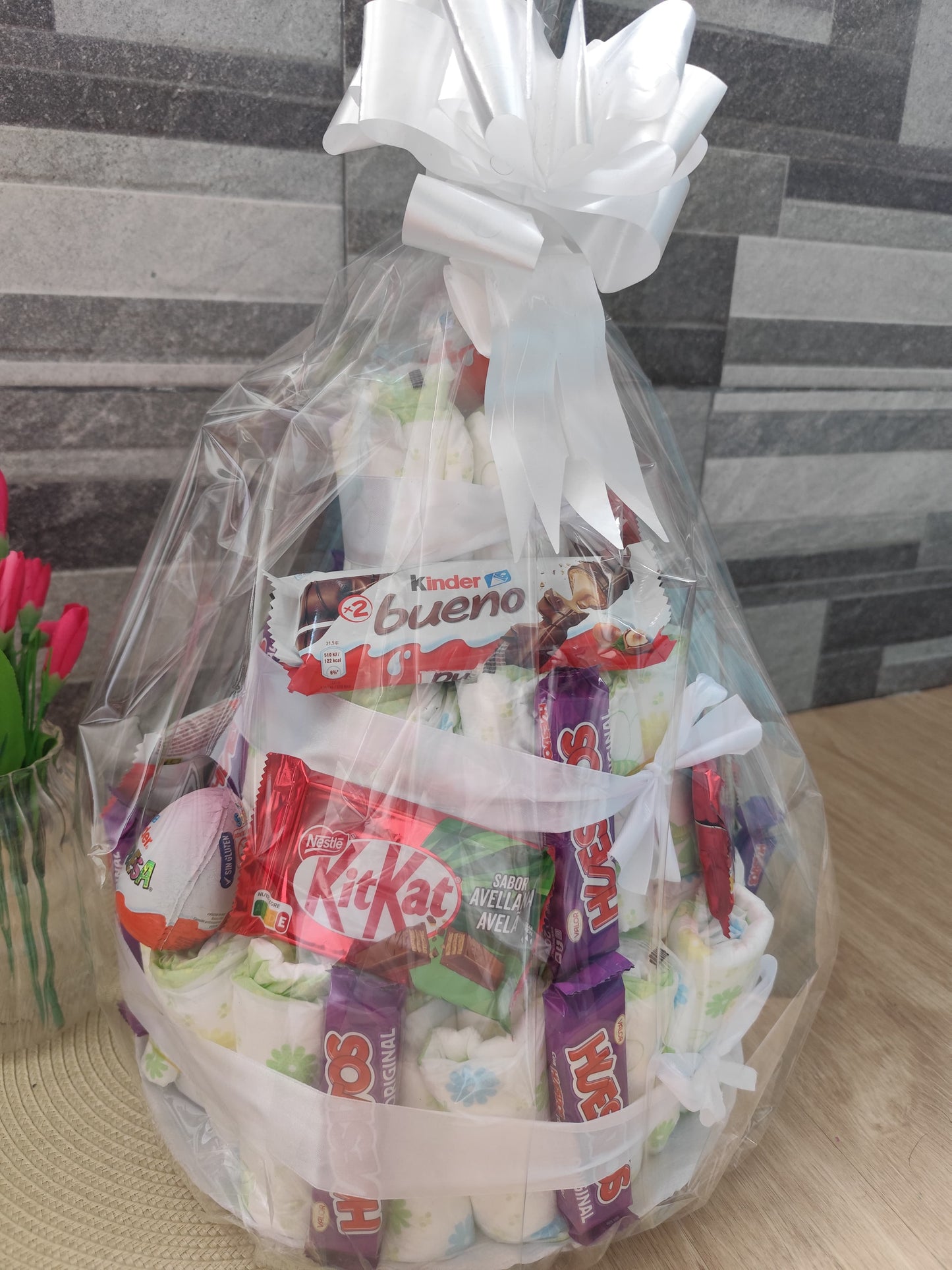 Tarta de pañales y chuches