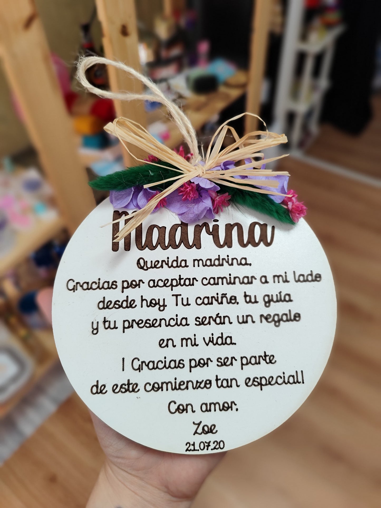 Placa de agradecimiento