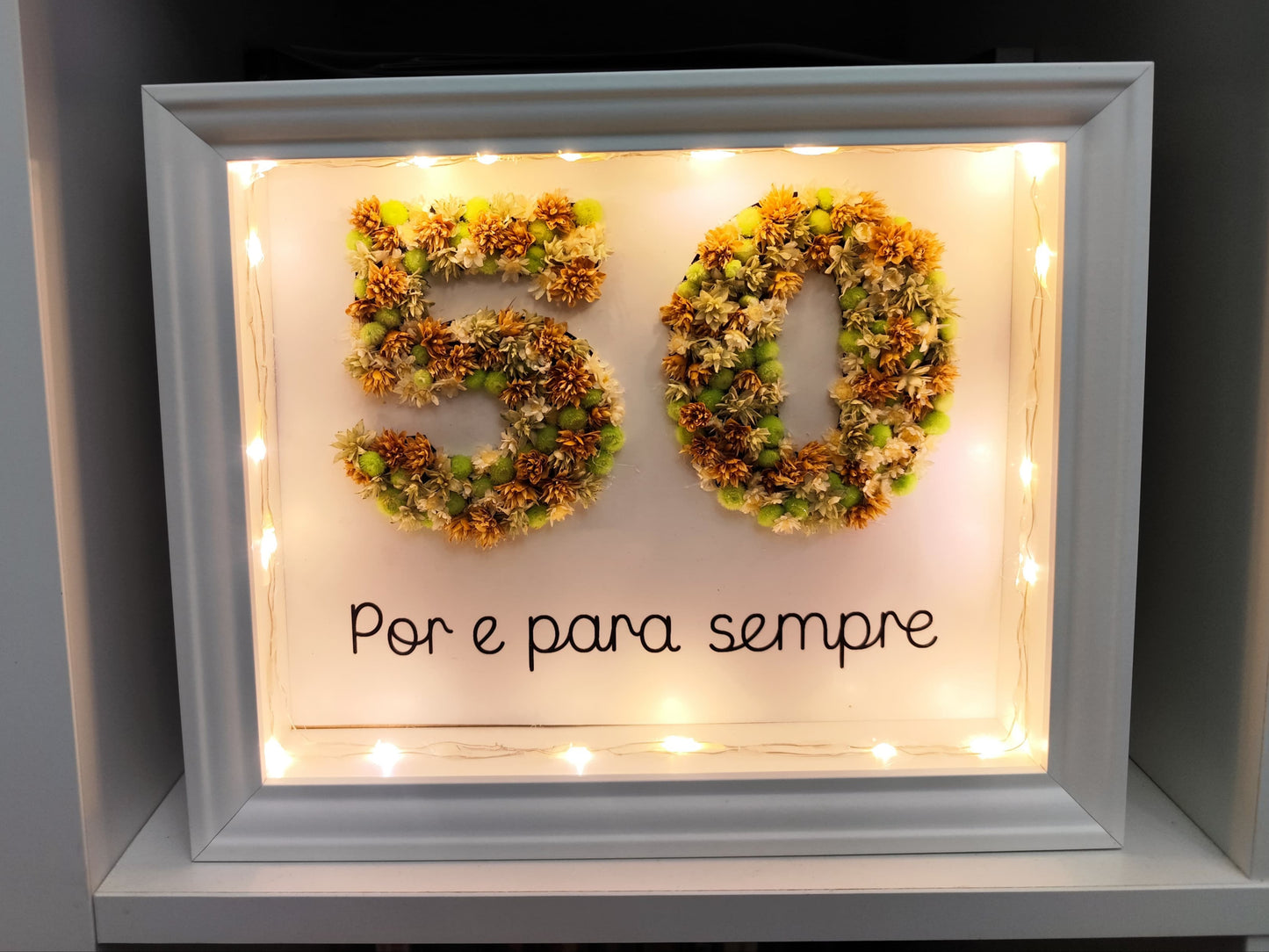 Cuadro aniversario con luz