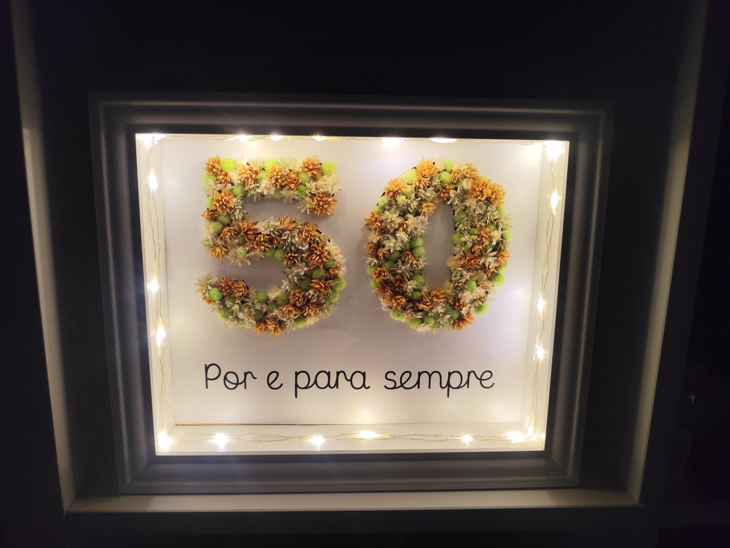 Cuadro aniversario con luz