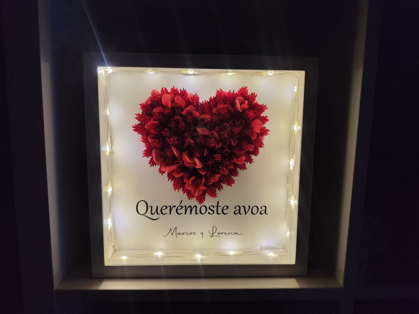 Cuadro corazón con luz