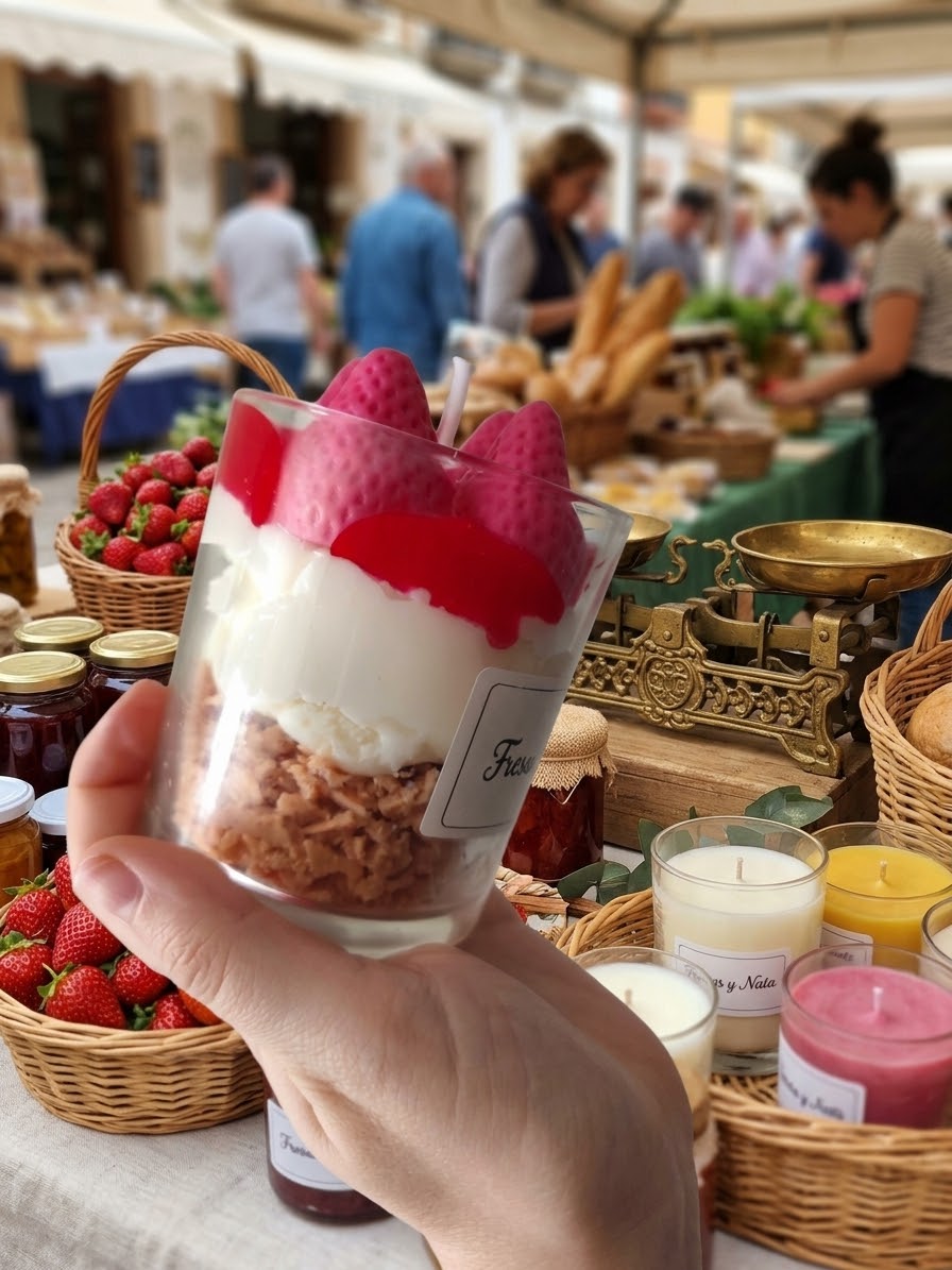 Vela de postre - Fresas y nata