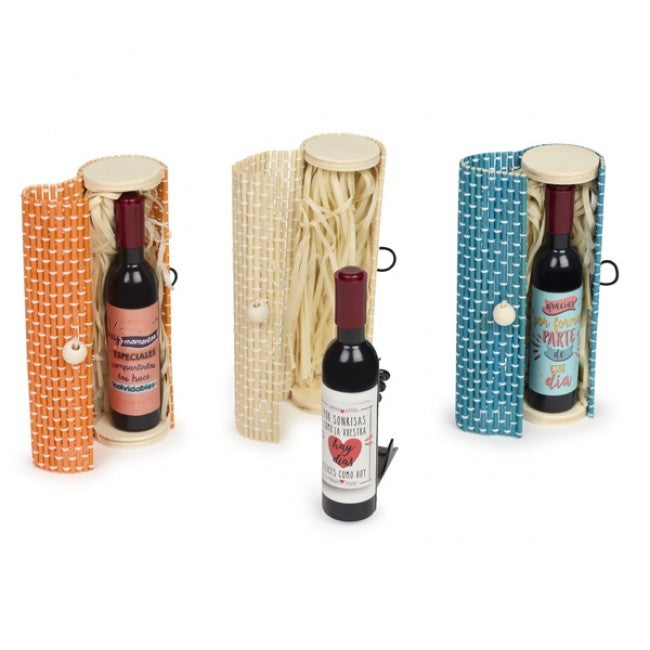Estuche de bambú con abrebotellas