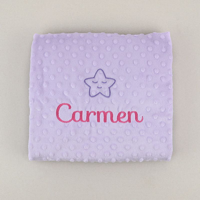 Manta personalizada con nombre y dibujo