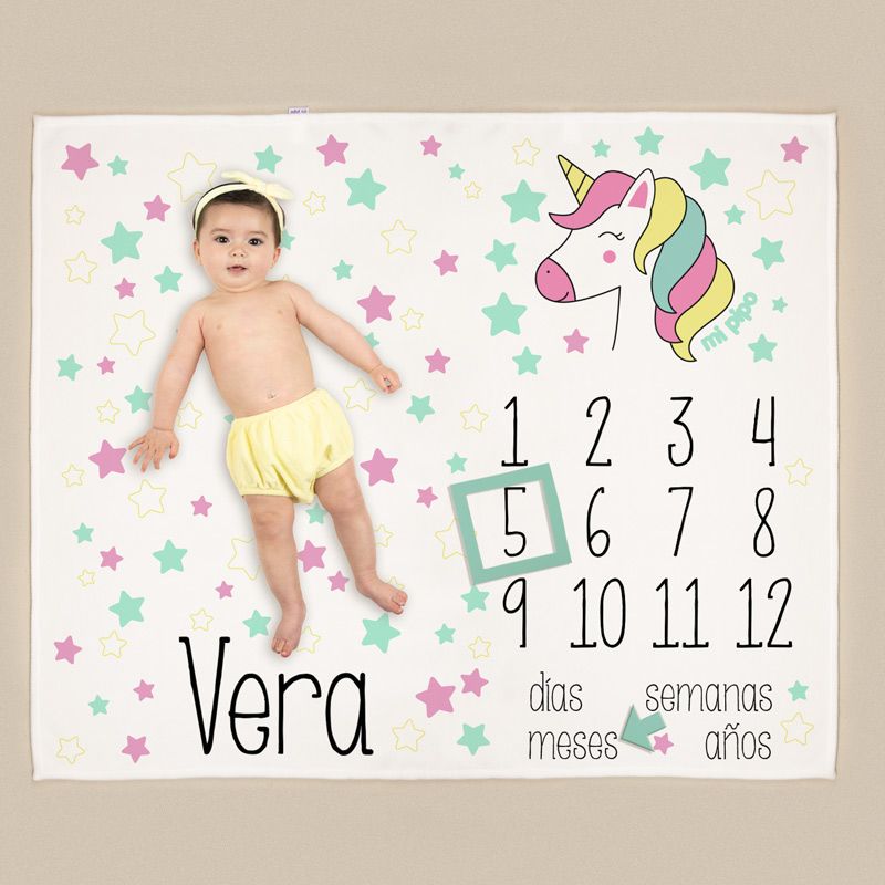 Manta Cumplesmes Unicornio