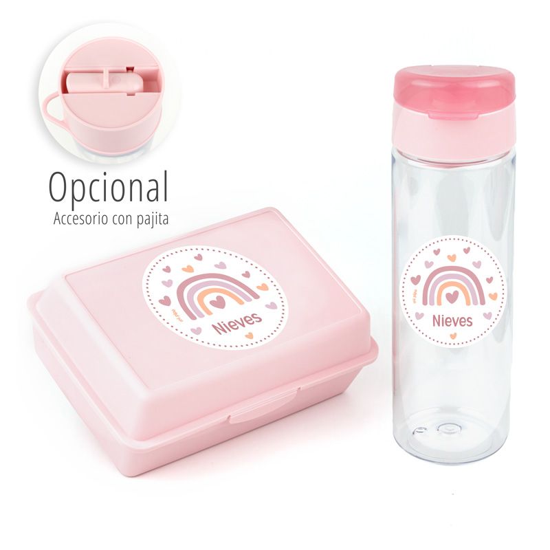 Pack Botella 600ml + Cajita Porta Alimentos