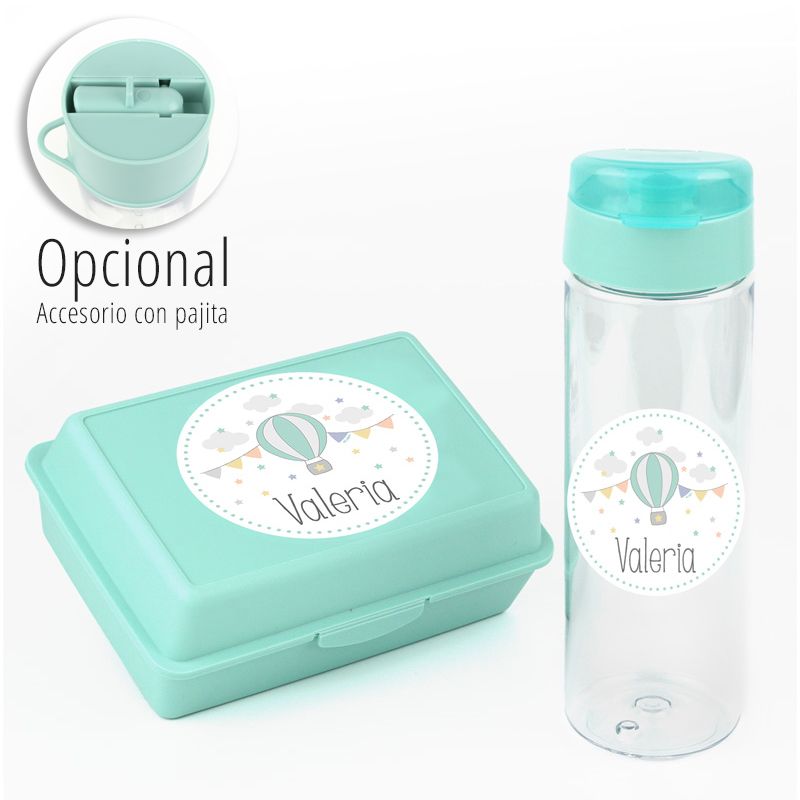 Pack Botella 600ml + Cajita Porta Alimentos