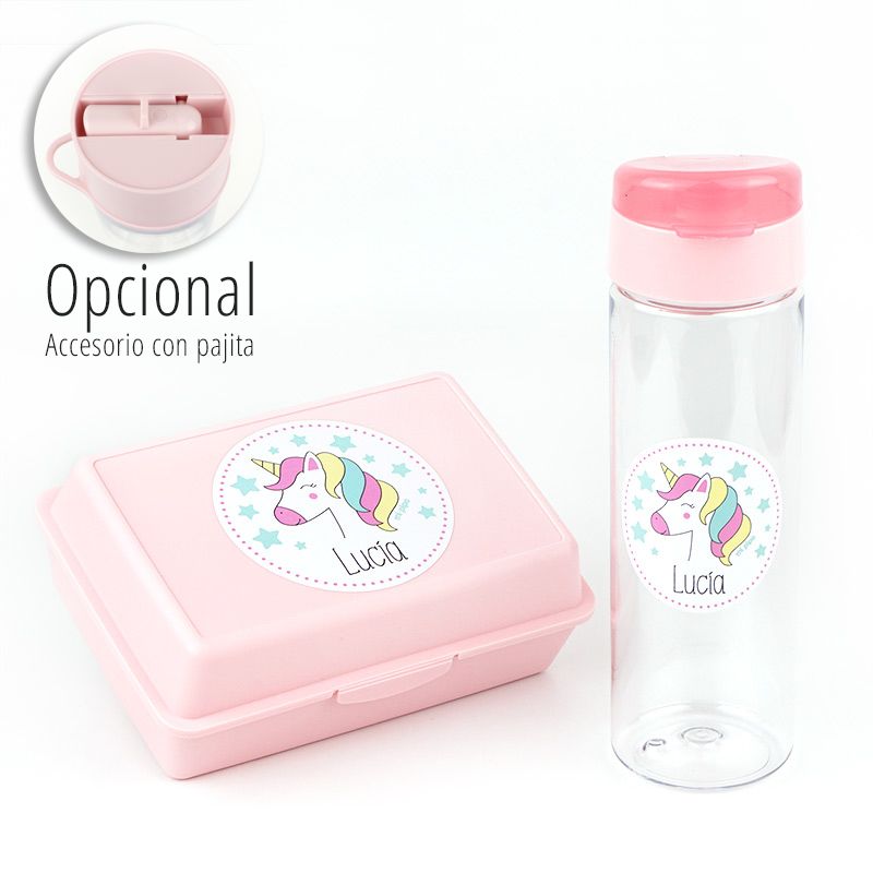 Pack Botella 600ml + Cajita Porta Alimentos