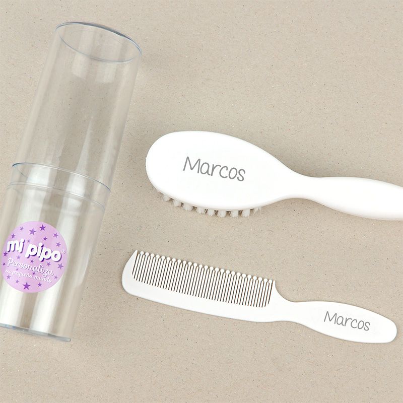 Set Cepillo y peine blanco
