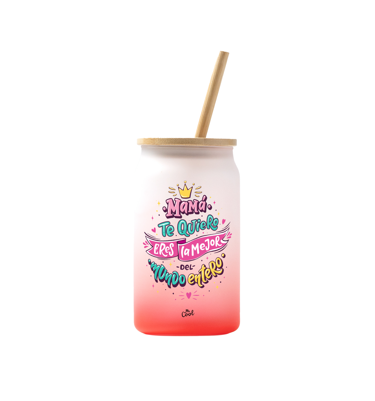 Vaso de cristal – Mamá te quiero eres la mejor del mundo entero