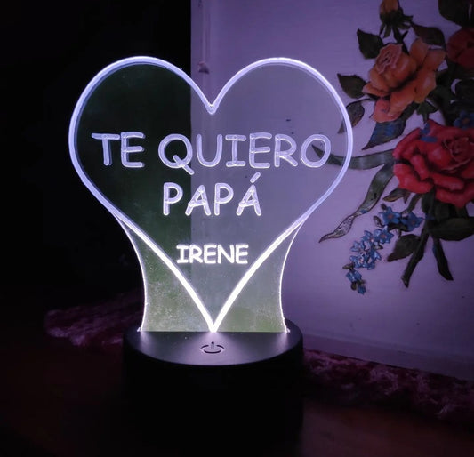 Lámpara de metacrilato corazón