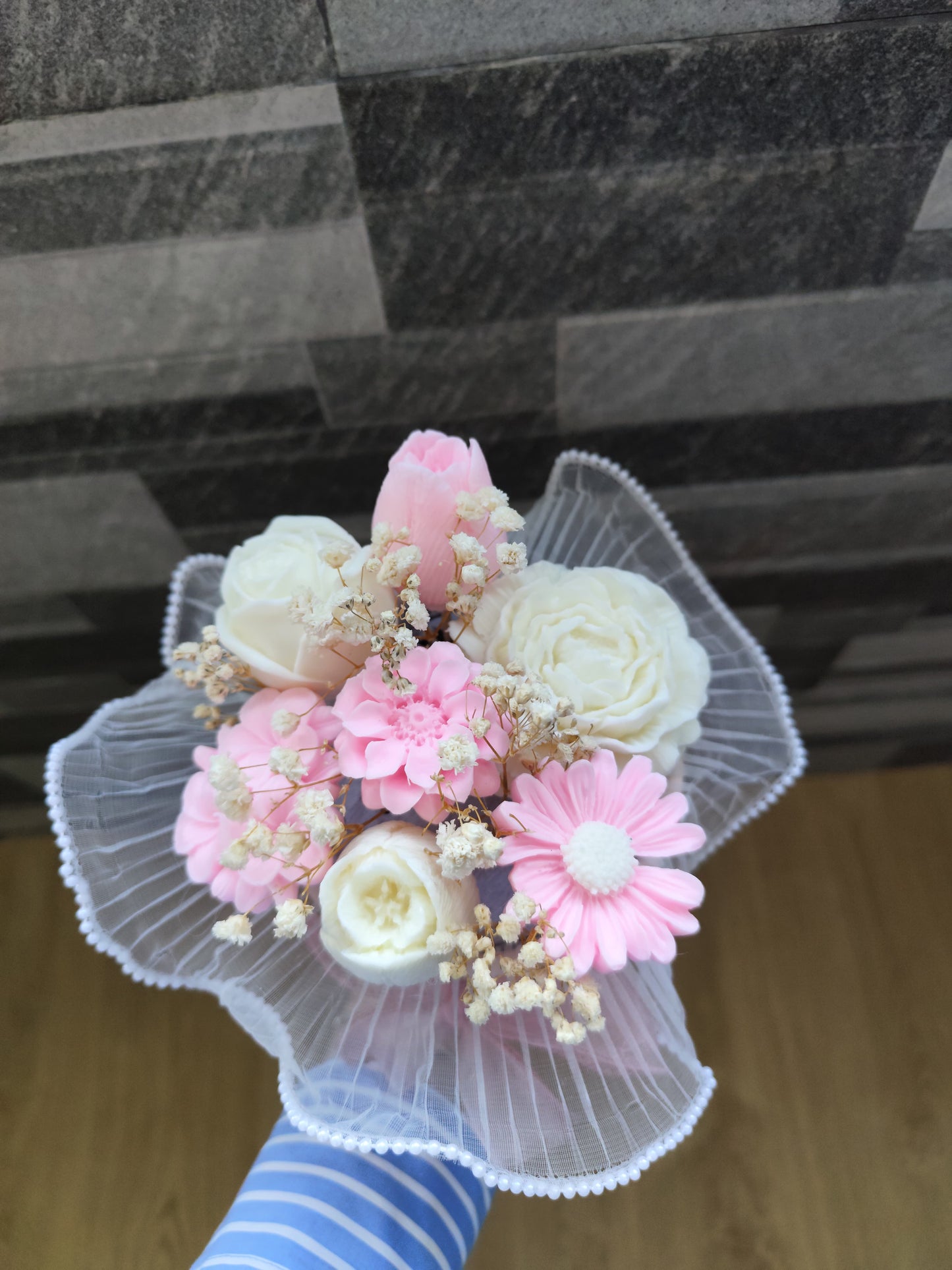 Ramo de flores de jabón rosa