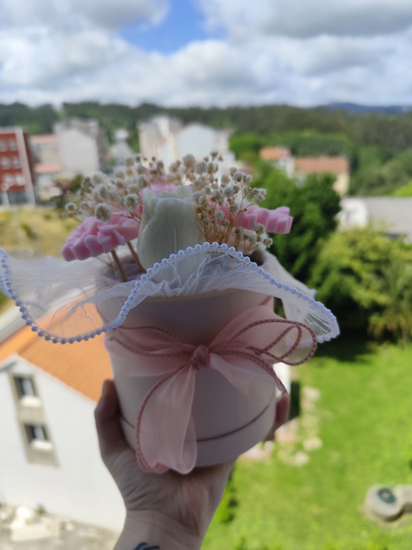 Ramo de flores de jabón rosa
