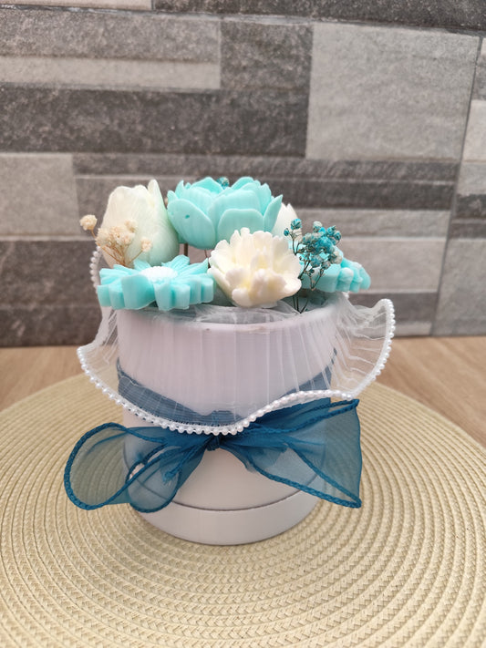Ramo de flores de jabón azul