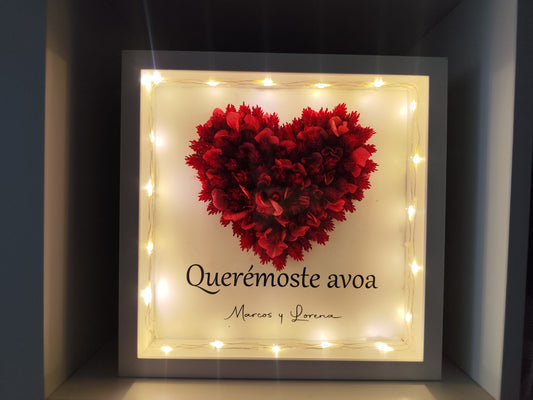 Cuadro corazón con luz