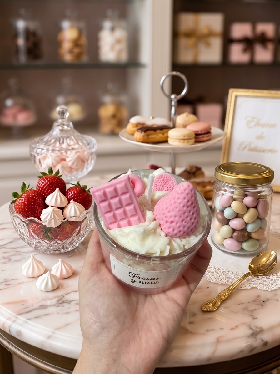 Vela de postre - Fresas y nata
