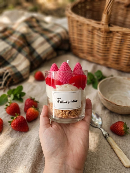 Vela de postre - Fresas y nata
