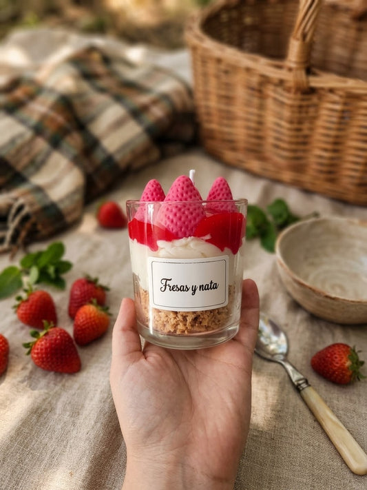 Vela de postre - Fresas y nata