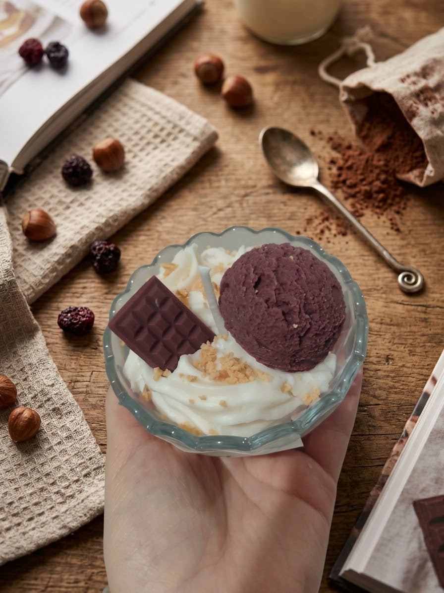 Vela copa de helado - Chocolate con almendras