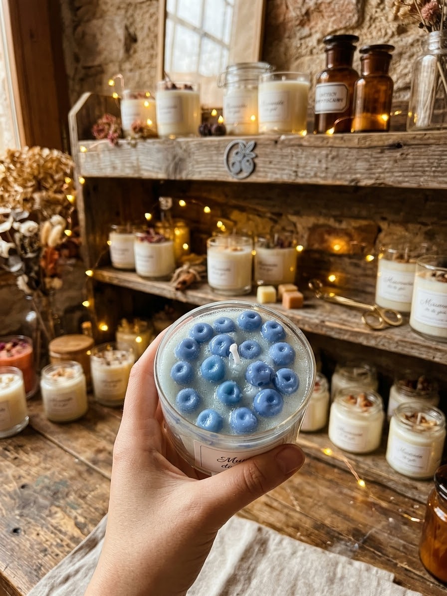 Vela de arándanos - Muñeco de galleta