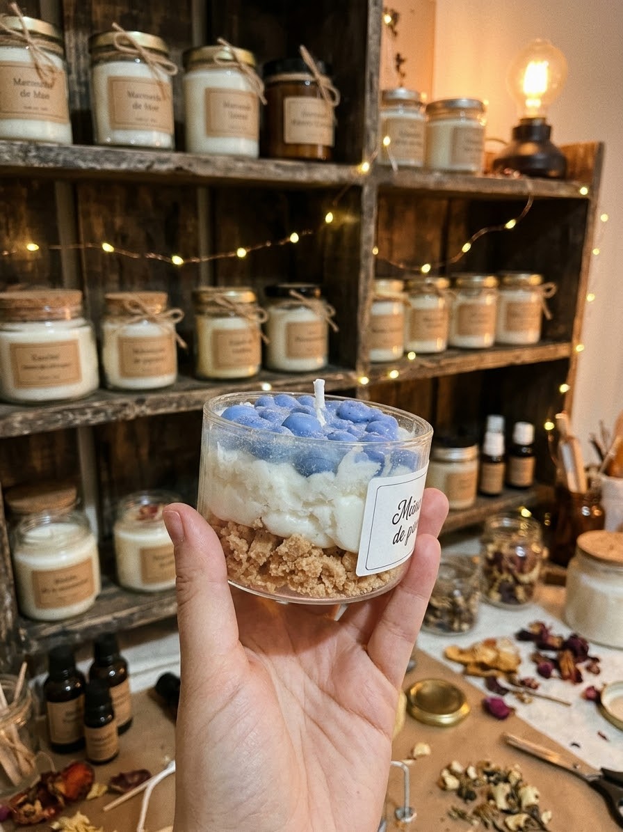 Vela de arándanos - Muñeco de galleta
