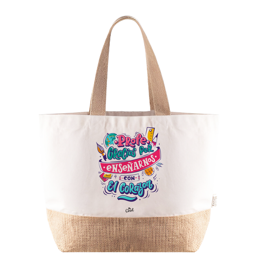Bolsa Playa – Profe gracias por enseñarnos con el corazón
