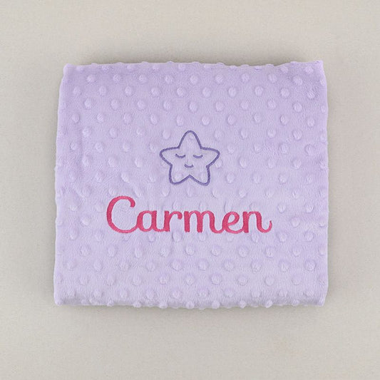 Manta personalizada con nombre y dibujo