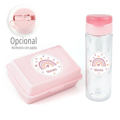 Pack Botella 600ml + Cajita Porta Alimentos