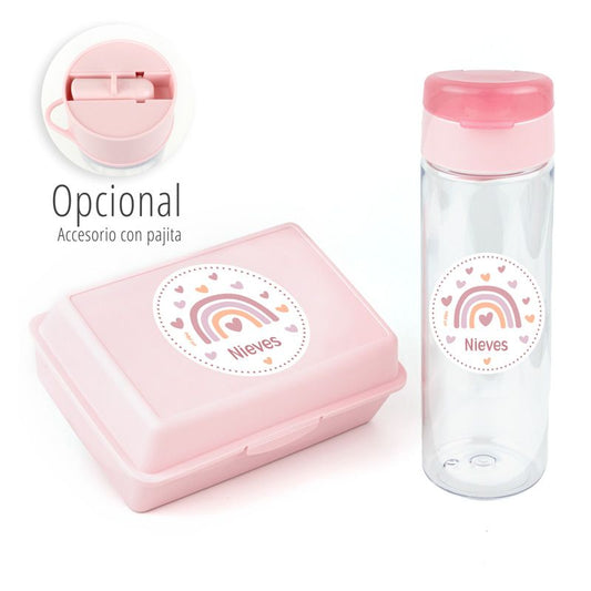 Pack Botella 600ml + Cajita Porta Alimentos