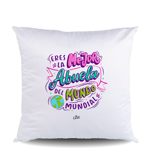 Cojín Poliéster – Eres la mejor abuela del mundo mundial
