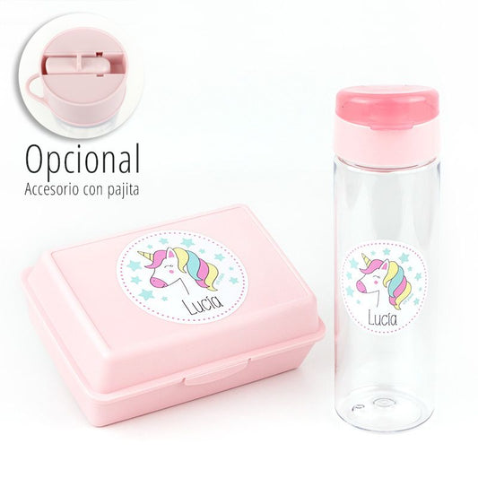 Pack Botella 600ml + Cajita Porta Alimentos