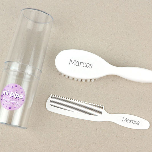 Set Cepillo y peine blanco