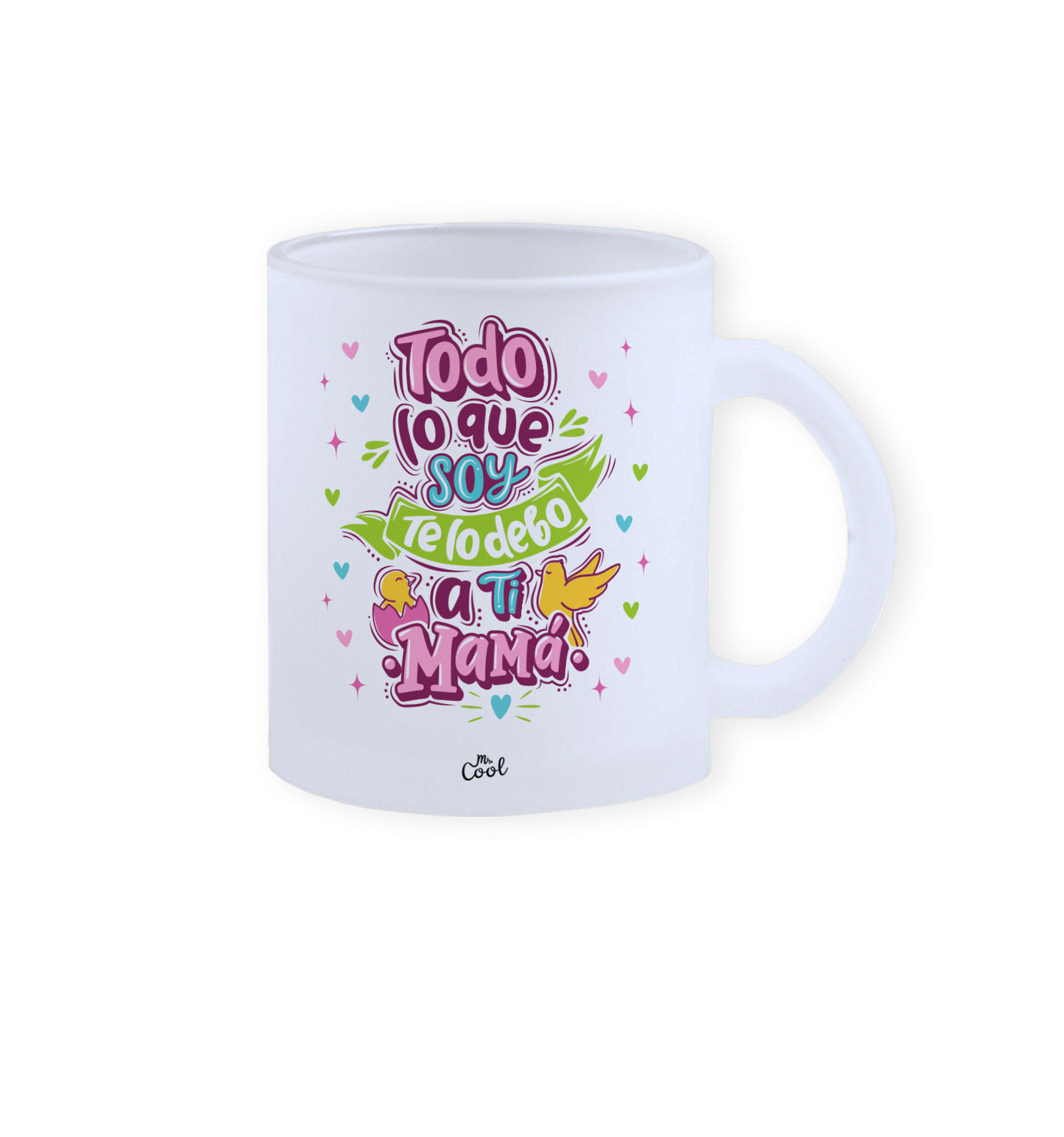 Taza cristal – Todo lo que soy te lo debo a ti mamá